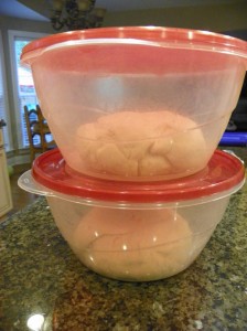 pizza dough rising