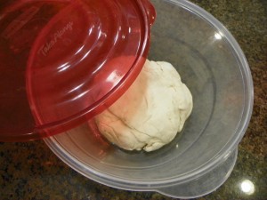 Put dough in container to rise